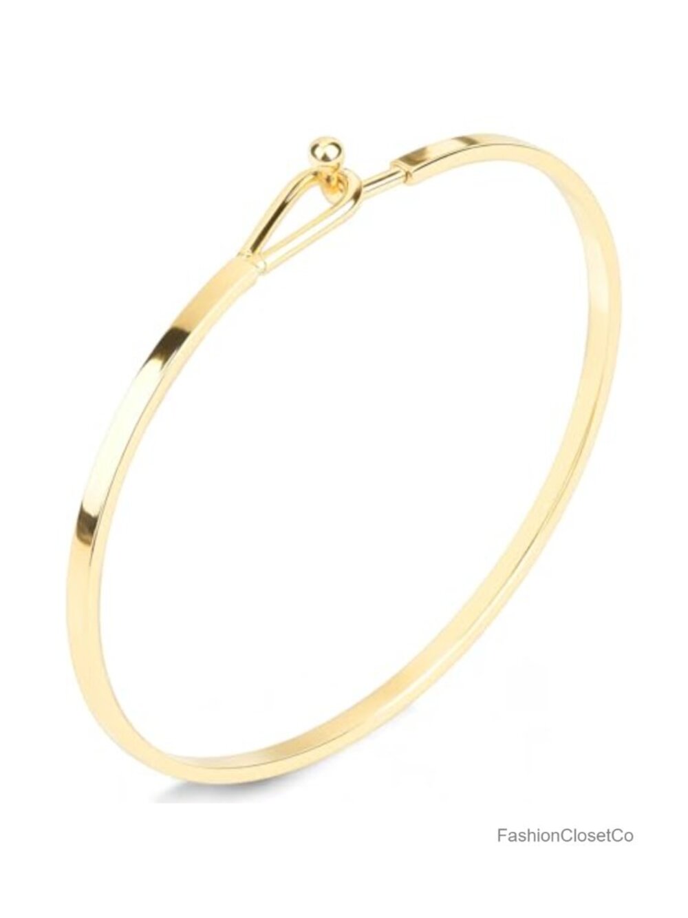Adjustable Thin Cuff Bangle Hook Bracelet Gold Plated Minimalist Jewelry